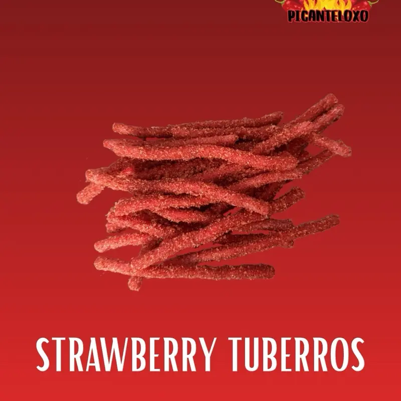 Strawberry Tuberros 8oz Snack Candy Spicy Candy Sweet Bonbon Strawberry Tuberros 8oz Snack Candy Spicy Candy Sweet Bonbon