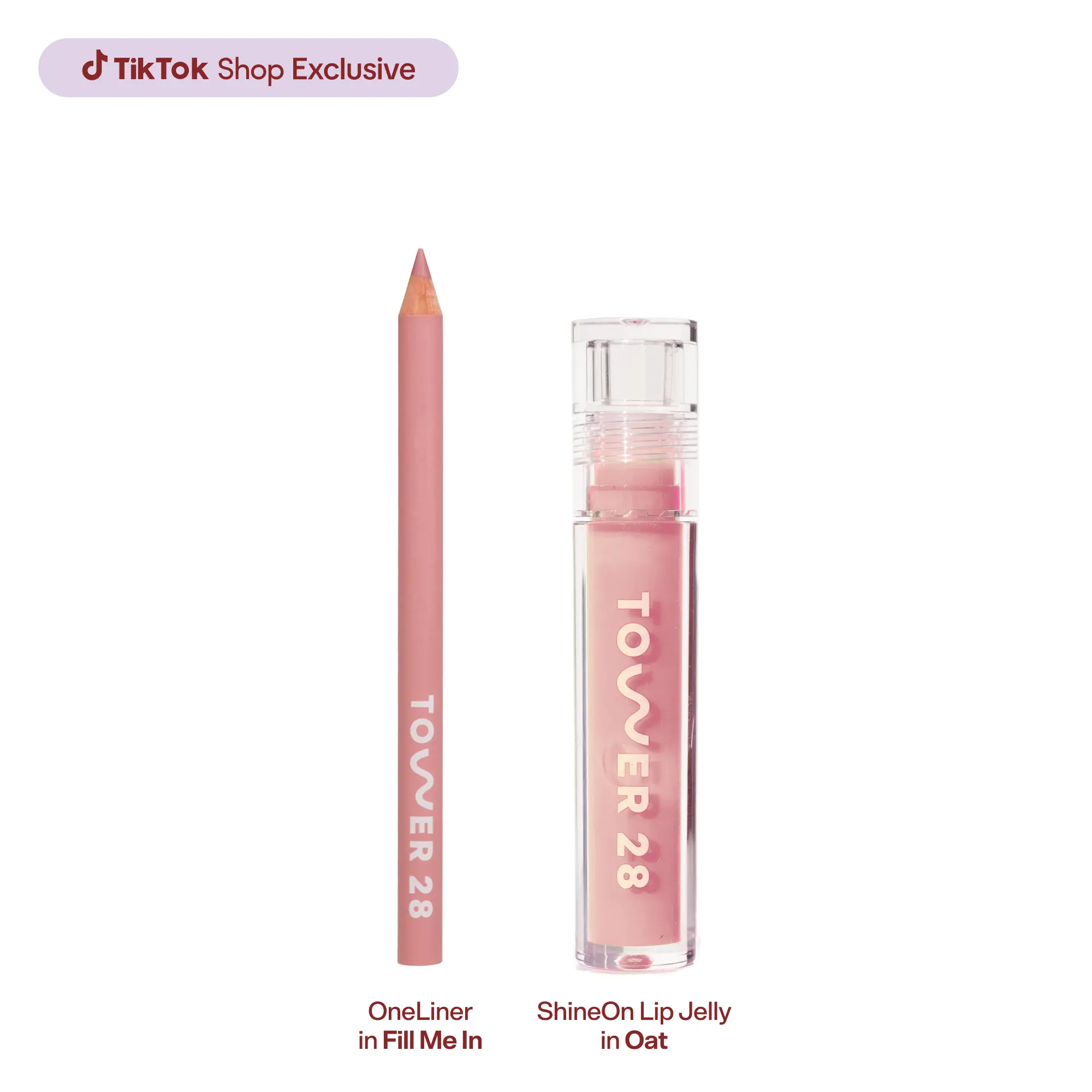 Tower 28 Line + Shine Lip Kit, Limited-Edition Lip Liner and Gloss Duo with Creamy Longwear Formula and High-Shine Finish, Enriched with Skincare Ingredients Glossy Lipgloss