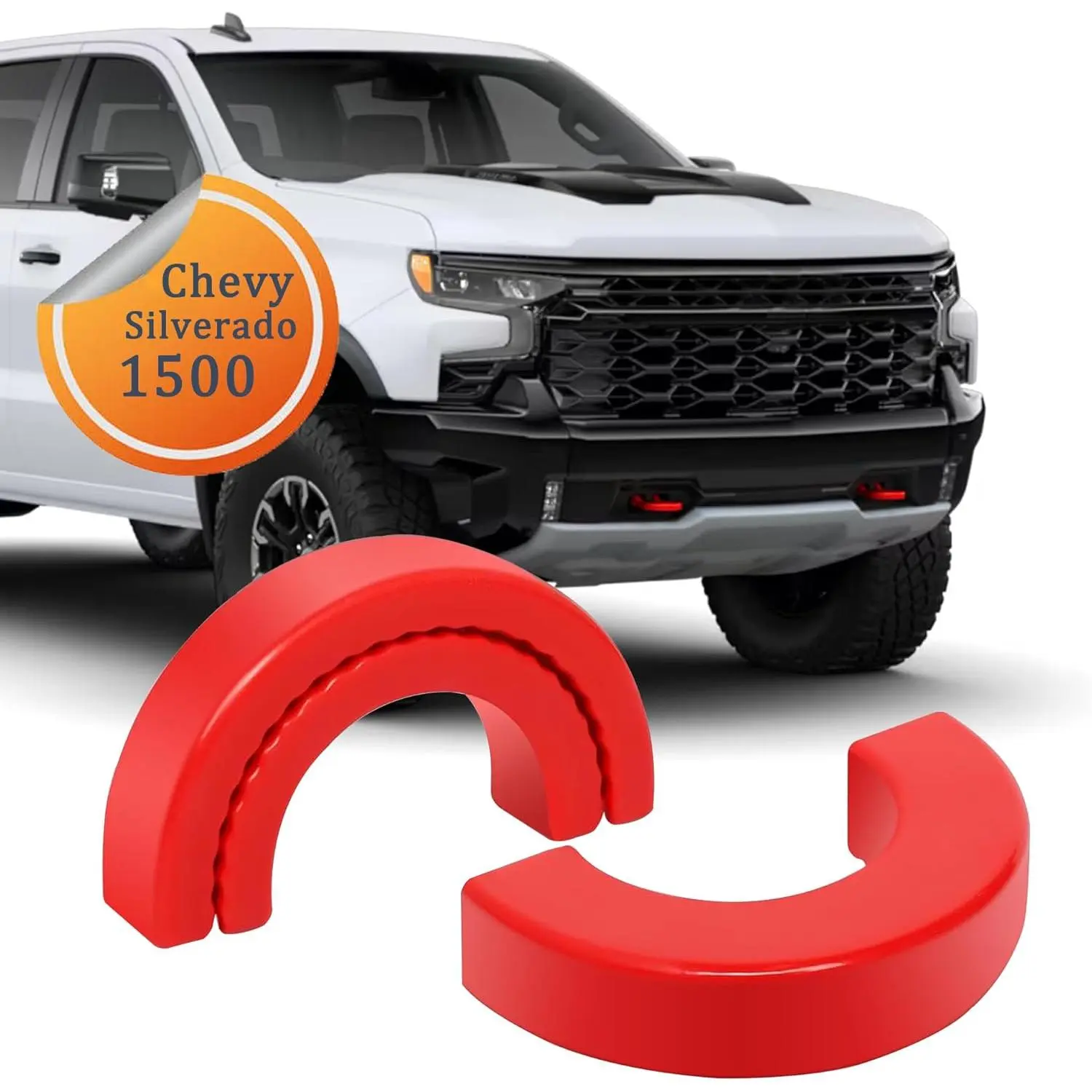 Tow Hook Covers Fit for Chevy Silverado 1500 2007-2024, Trailer Hitch Cover Front Car Tow Hooks Compatible with Chevrolet Silverado 1500 2007-2024, Chevy Silverado 1500 Accessories (Red)