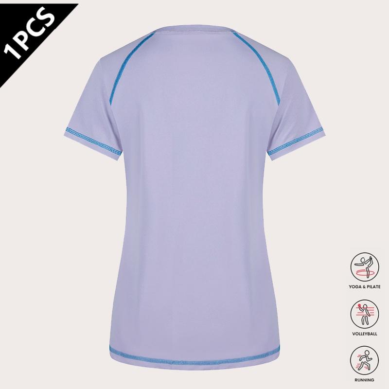 3-pack women’s quick-dry sports T-shirts — slim fit, figure-flattering short sleeves for yoga and running; stretchy, breathable crew neck athletic tops suitable for jogging, workouts, fitness, and yoga; women’s apparel