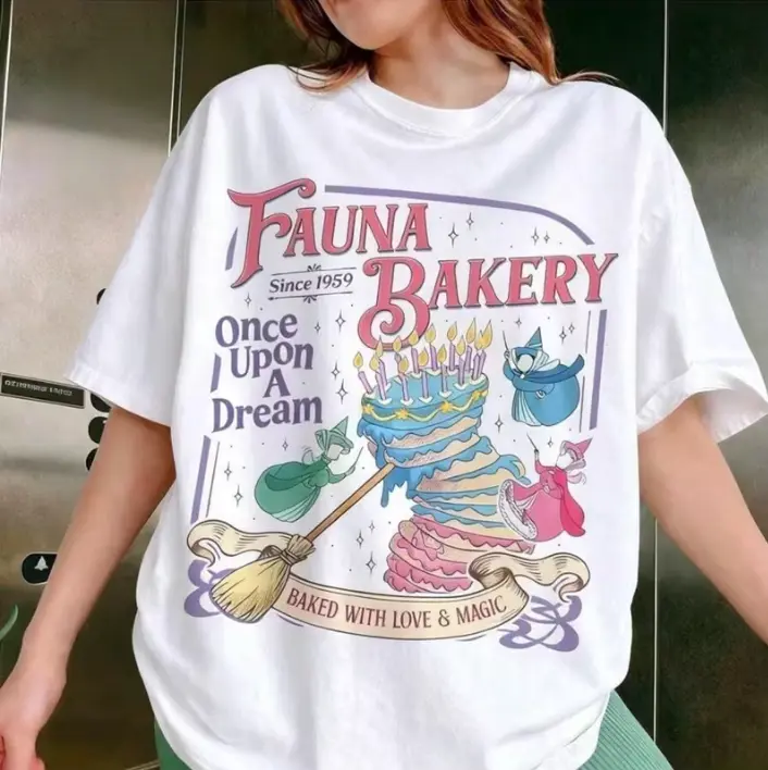[Baking With Love T-Shirt]  "Baking with Love And Magic" T-Shirt, Sleeping Beauty T-Shirt, Fairy Godmother T-Shirt, Theme Park Family T-Shirt
