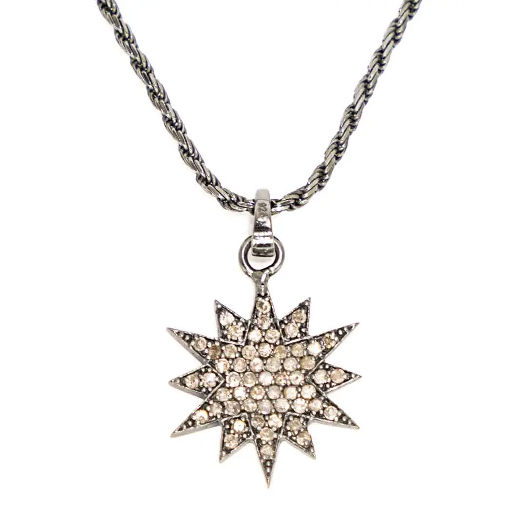 Saturn Pendant Necklace - Dark Gray