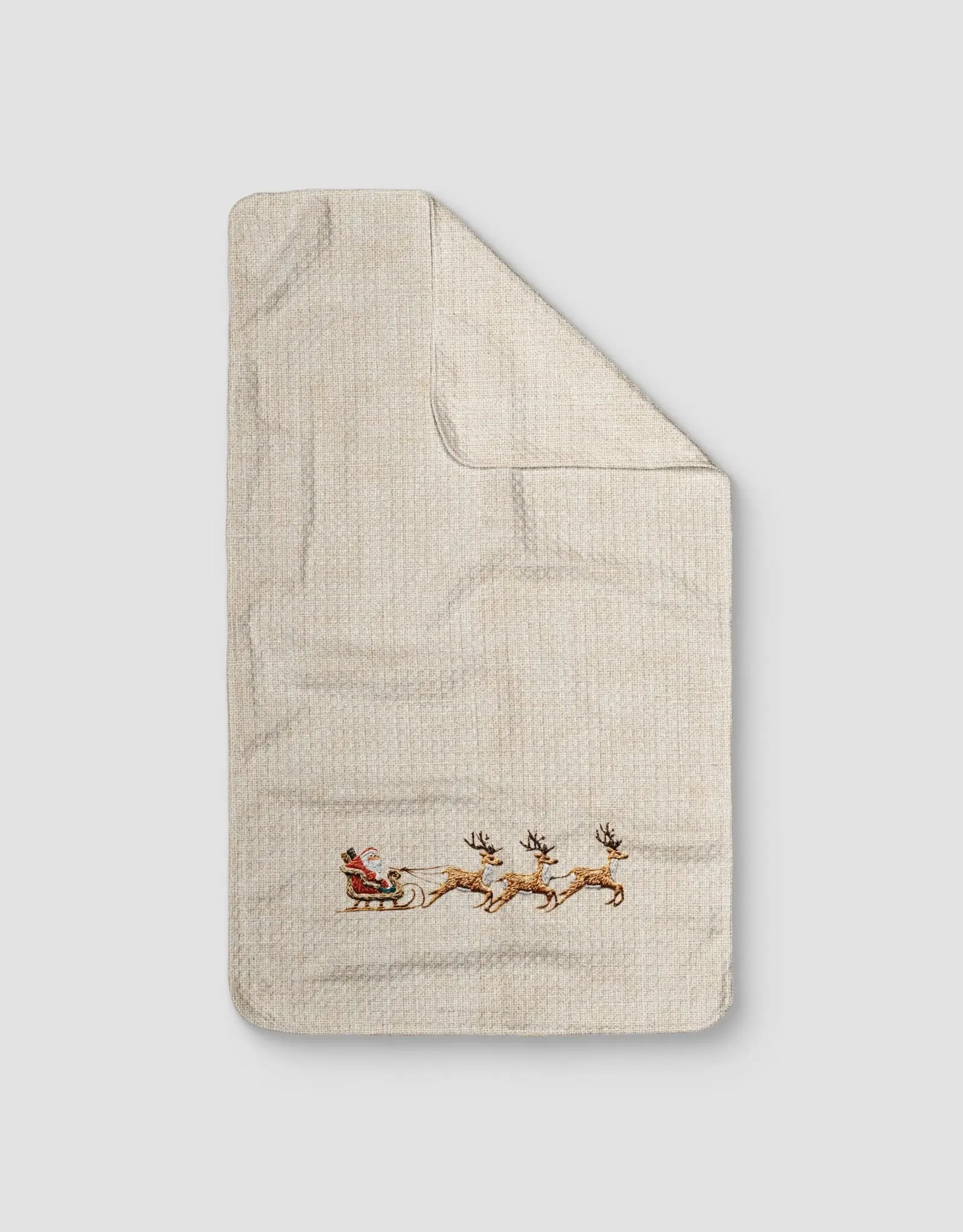 2-Pack 16x28in Rectangular Printed Sleigh Ride Embroidery Kitchen Tea Towels - Double-Sided Print, Quick-Dry, Absorbent Cleaning Cloths for Home Care Supplies, Gift Option