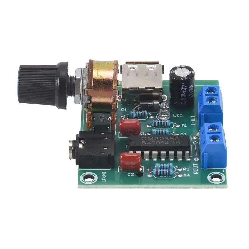 Mini Power Amplifier Board, 5W + 5W Hi‑Fi Dual‑Channel, PM CM2038, 5V USB Power Supply Audio Amplifier