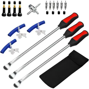 15" Motorcycle Tire Spoons, 22pcs Steel Tire Removal Tools with Storage Bag for Car Dirt Bike Lawn Mower, Tire Iron Set, Tire Changer Levers