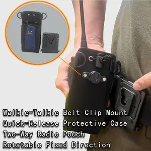 Universal Quick-Release Molle Clip Bracket for Walkie Talkies, Portable Radio Holster & Waist Belt Mount Hanger, Secure Buckle Fixed Stand, Anti-Drop Protective Case, For Baofeng, Quansheng, Motorola, Hytera, Kenwood Two-Way Radios