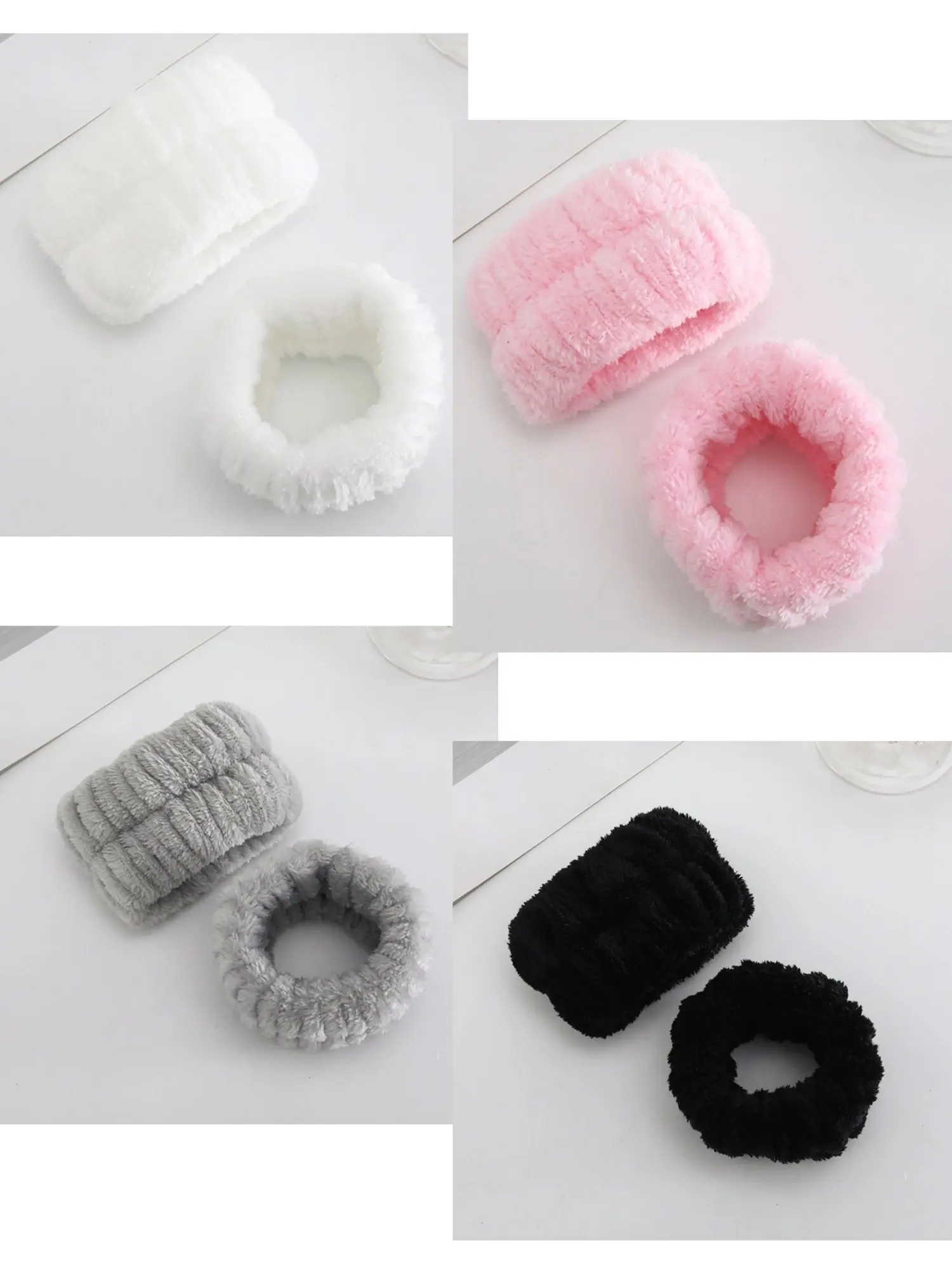 2 Pairs Wrist Bands for Washing Face Wrist Spa Microfiber Absorbent Liquid Absorption Material Wash Towel Band Scrunchies Headband Practical Double Pack Absorbent Wristbands Sweatband for Women Prevent Liquid from Spilling