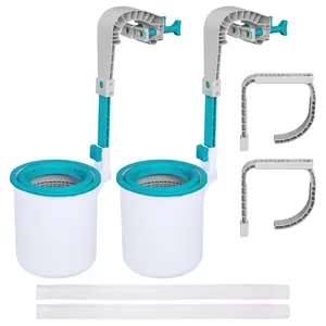 Bestway Flowclear Wall Mounted Automatic Swimming Pool Surface Skimmer, 2 Pack