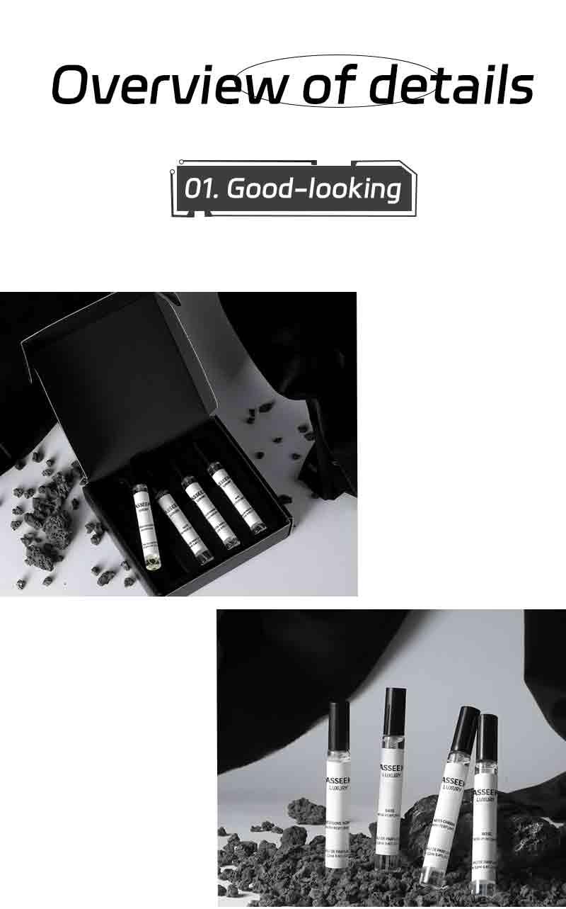 ASSEEK Women's Perfume Gift Box - 4 Fragrance Samples in Elegant Black Case for Special Occasions