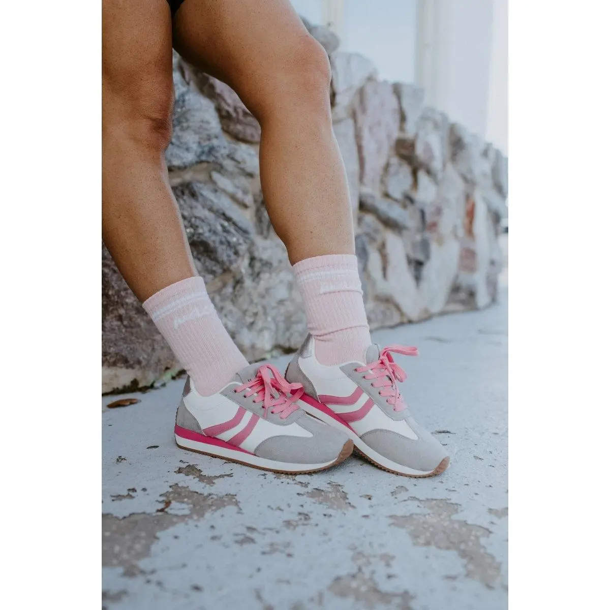 Corky's Grey Pink Combo Kickoff Sneakers