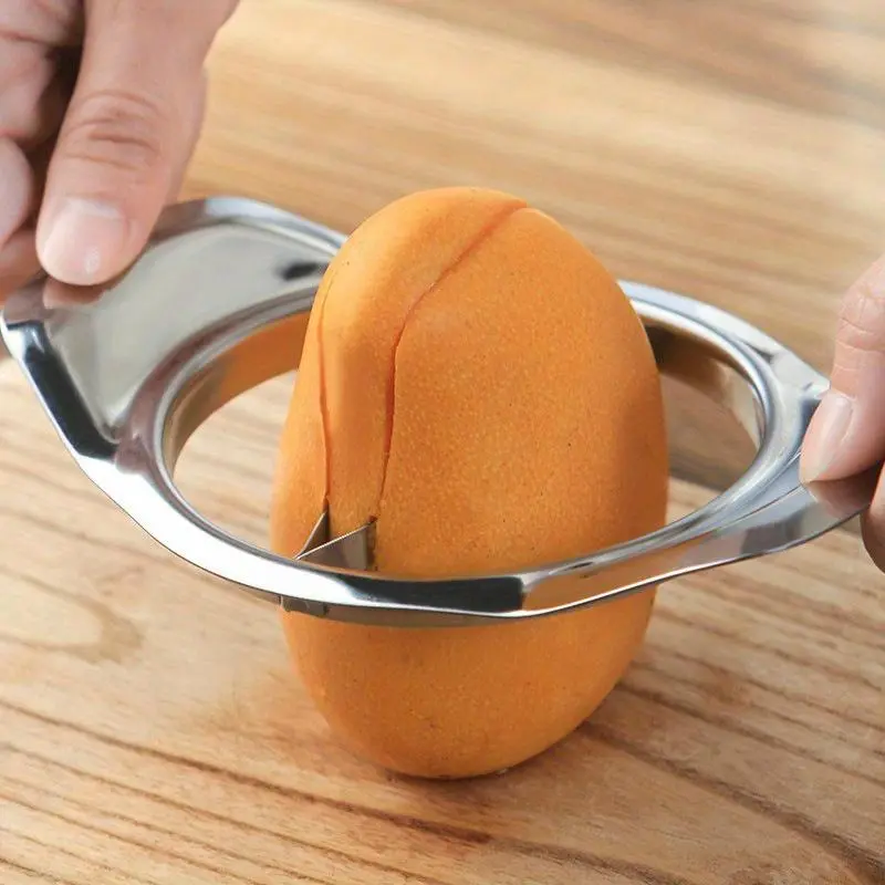 Stainless Steel Mango Slicer and Pitter - Efficient, Durable Cutter and Peeler for Quick Fruit Prep