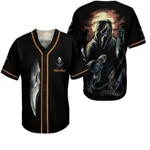 Horror Ghostface Baseball Jersey, Horror Movie Jersey