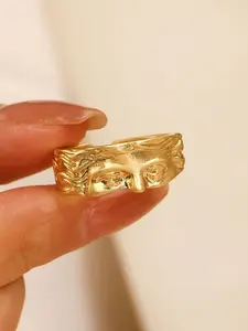 Venus Half Face Ring Unisex, Bold Cold Style Expression Index Finger Ring, Fashion European and American Aesthetic Open Ring, Statement Ring