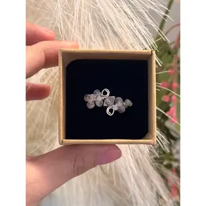 Herkimer Diamond & Moonstone Sterling Silver Wire Ring | Handmade & Adjustable