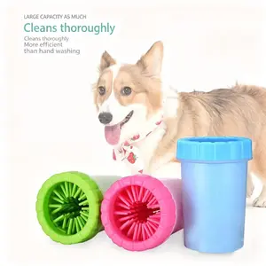 Portable Easy Clean Pet Paw Wash Cup Set - For Dogs And Cats, Non-Electric, Durable Plastic, Foot Cleaning, Pet Bathing Tool For Home Use, Dog Foot Scrubber, Paws Cleaner