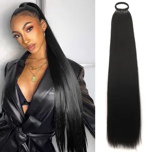 24 Inch Long Ponytail Hair Extension Voluminous Pony Heat Resistant Synthetic Hair for Women