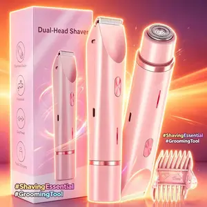 Electric Razor for Women, Dual Function Electric Razor for Legs, Armpits, Face, Pubic Hair, Body Facial Trimmer, Rechargeable Body Trimmer, Cordless Body Shaver, Hair Clipper, USB Rechargeable Shaver