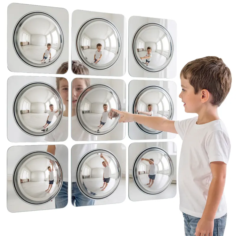 Special Supplies Sensory Bubble Wall Mirror - Interactive Acrylic Mirrors for Wall Decoration and Sensory Toys for Kids Classroom or Home -Sensory Room Decor -Visual, Tactile Stimulation- 9 Pk
