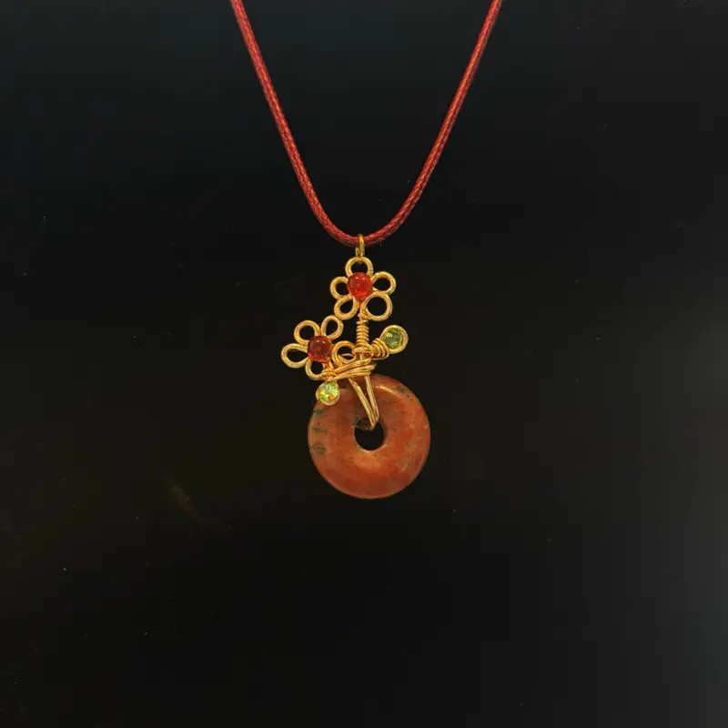 Gemstone Necklace Red Jasper w/ Carnelian