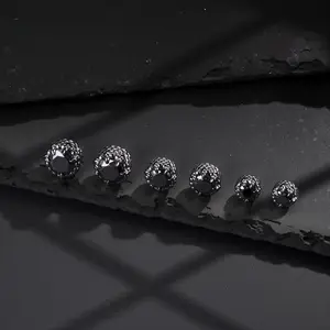 CASSIECA 1Pair Magnetic Earrings for Men Women 5A Shiny CZ Dragon Claw Punk Hypoallergenic Stainless Steel Non Piercing Clip on Fake Earrings Studs Gold Silver Black 5/6.5/8MM Not Easy to Fall