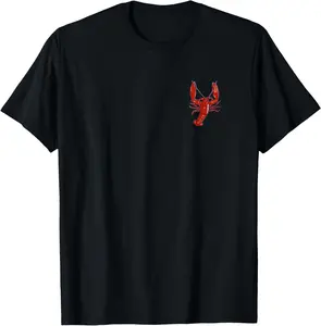 100% Cotton Red Maine Lobster Classic Design Nautical Boating T-Shirt