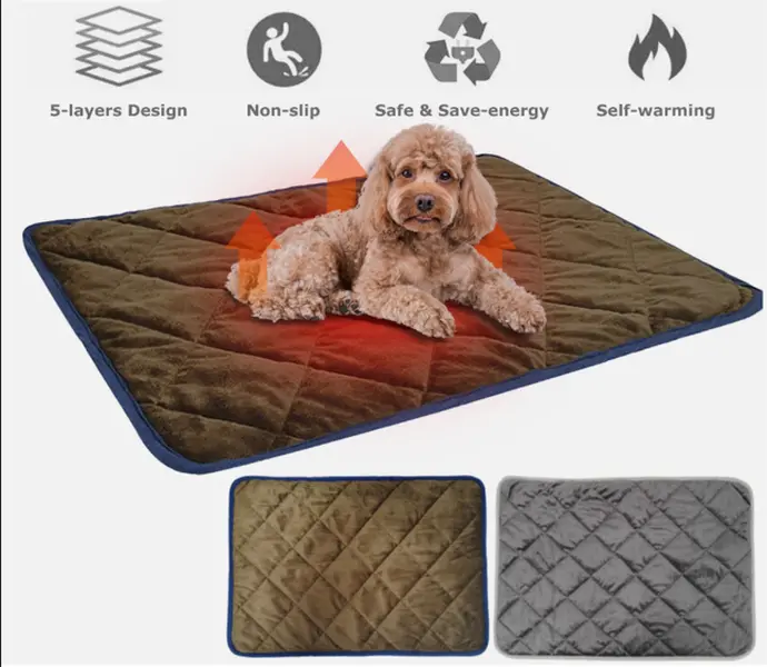 Pet Thermal Mat Self Warming Heating Hot Pad Mat for Pets Cat Dog Bed Non-slip 5-layers Design Safe Save-energy