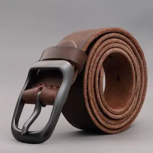 Men's First-Layer Cowhide Pin Buckle Belt, Retro Versatile Genuine Leather Belt for Jeans, Minimalist Casual Genuine Leather Waist Belt