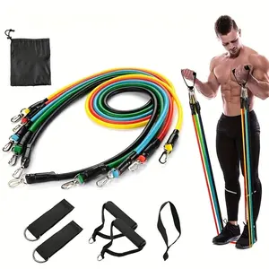 11 PCS Adjustable Resistance Band Loop Home Gym Kit, Workout Bands for Yoga/Pilates, Glutes Workout Equipment with Portable Bag for Fitness Training