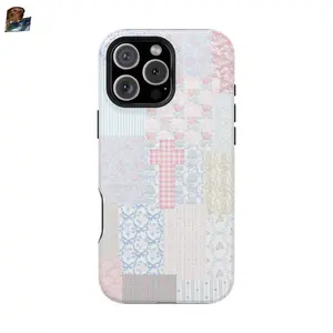 Compatible with iPhone 13 Christian Patchwork Phone Case – Pastel Cottagecore Cross Design |       Vintage Quilt Aesthetic for iPhone Samsung |       Faith-Based Soft Girl Gift |       Cover ffor iPhone 17, 16, 15, 14, Plus, Pro, Pro Max Samsung galaxy, G