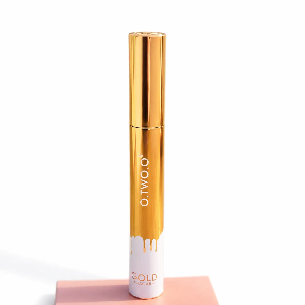 O.TWO.O Gold Mascara – Waterproof Volumizing & Lengthening Mascara with Natural Non-Toxic Formula, Smudge-Proof Curling Lash Mascara, Alcohol-Free Easy-Remove Black Mascara