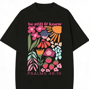 Be Still And Know Boho Christian shirt Jesus Graphic Style Shirt Crewneck Casual