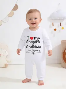 Newborn Baby Clothes Boys Girls Cartoon Letter Print Cute Long Sleeve Romper  Adorable Infant Onesie  Comfortable and Stylish