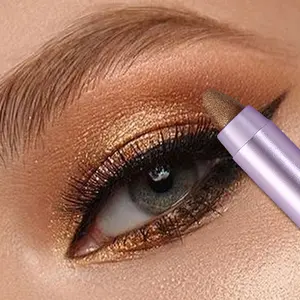 Eyeshadow And Eyeliner Pen, Matte And Shimmer Cream Eyeshadow Pencil Crayon, Champagne Rose Pink Eye Brightener Stick, Waterproof Long Lasting Highlighter Makeup Stick for Halloween