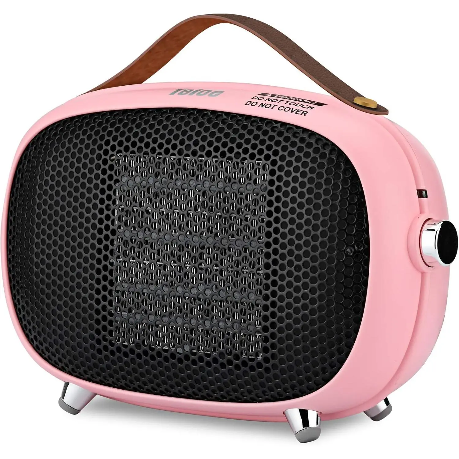 Portable Mini PTC Ceramic Corded Space Heater - 800W/400W, 3 Modes, Fast Heating, Synthetic Material, Safety Shut-Off Protection, Compact Lightweight, Energy-Efficient, Blush Pink, 8.3"x5.5"x3.1", for Office Desk, Bedroom