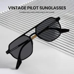 Cyxus Classic Trendy Aviator Sunglasses for Men Women Retro Double Bridge Aviators, Driving Travel Shades UV400 Protection Non-Polarized 1195