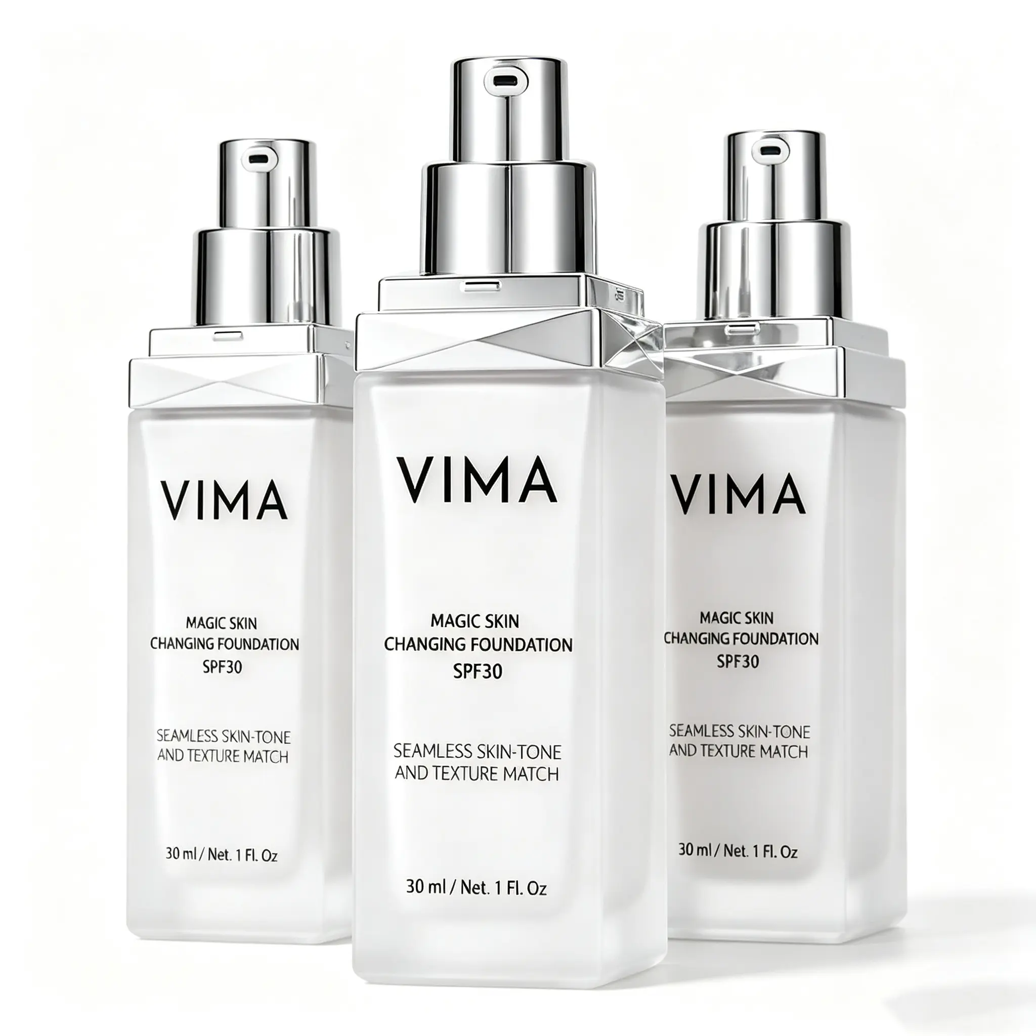 Vima Color Changing Foundation (1 fl oz), containssunscreen, fragrance-free, paraben-free, vegan formula,lightweight and long-lasting, SPF30