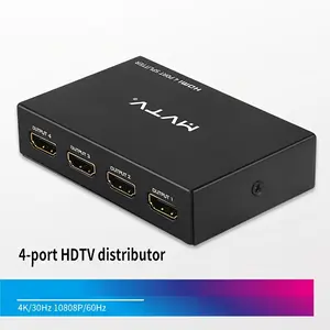 HDMI Splitter 1 In 4 Out V1.4b Powered HDMI Video Splitter With AC Adaptor - Supports Ultra HD 1080P 4K@30Hz And 3D Resolutions (1 Input 4 Outputs) - For Home Theater & Gaming - Perfect Gift for Tech Enthusiasts