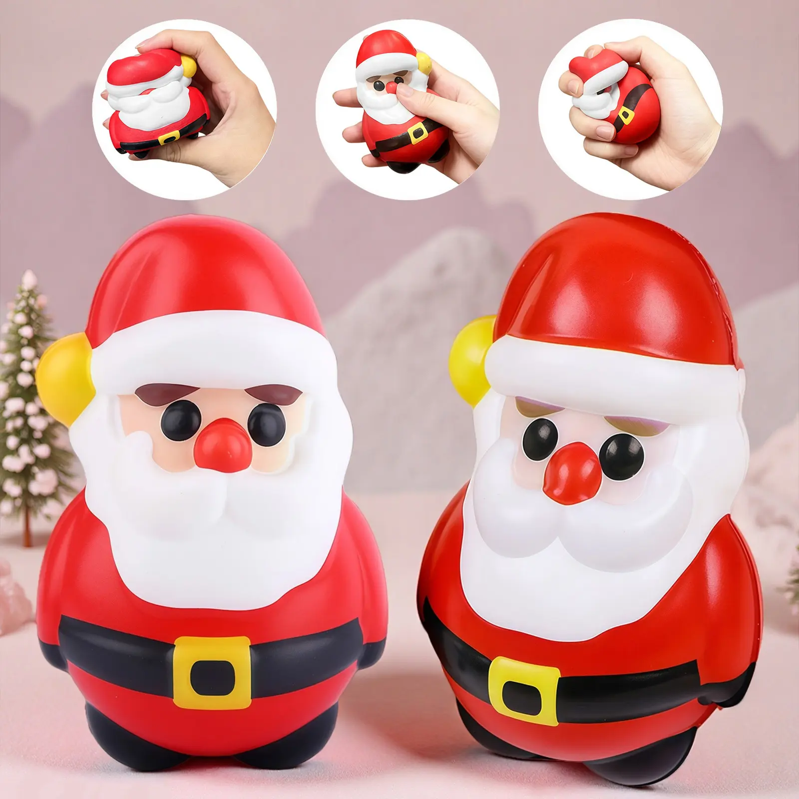 Santa Claus Slow Rebound Squishy Toy, Cute Christmas Stress Relief Squeeze Toy for Kids Adults