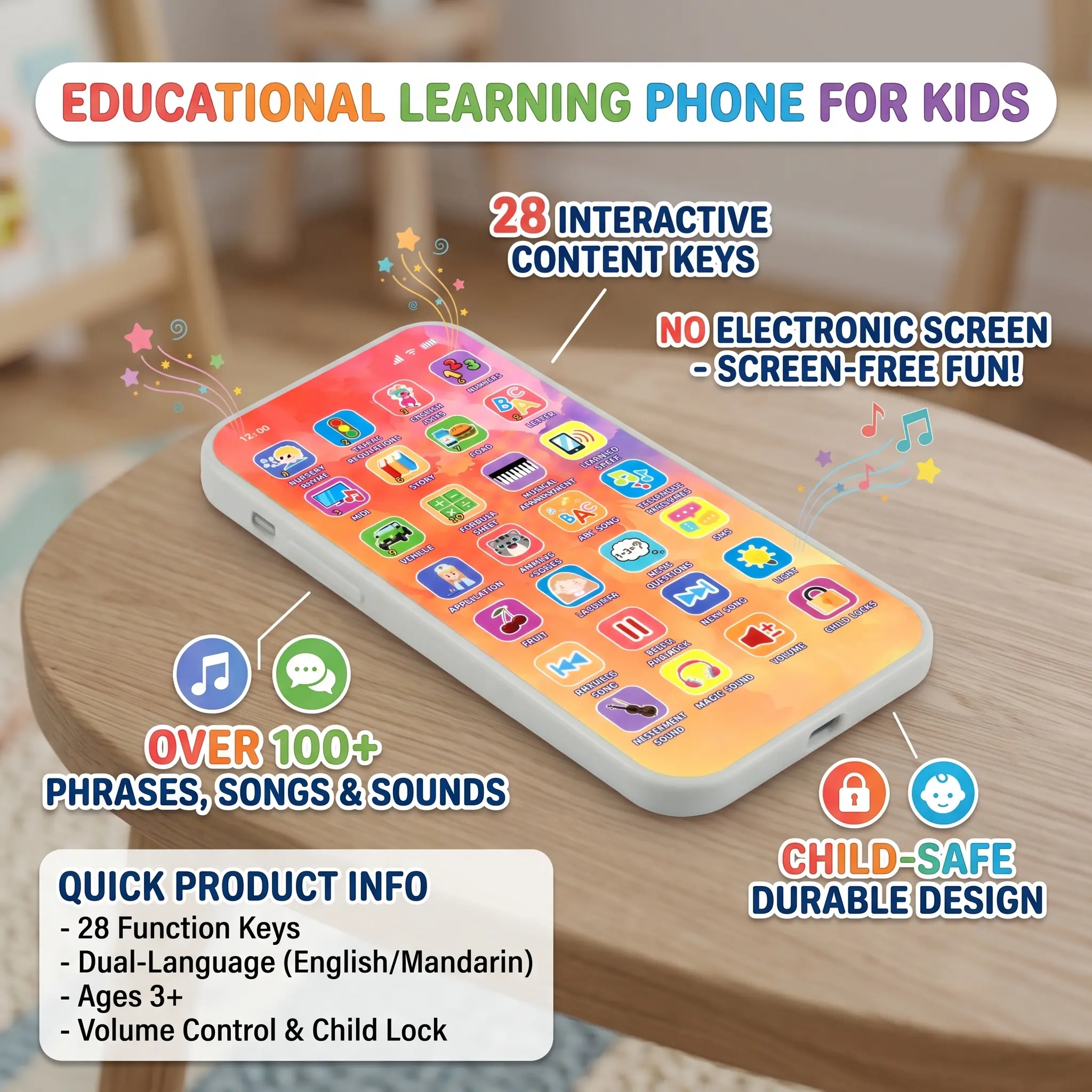 1-3 Years Toddler Learning Toy I Educational ToyMontessori Toy . Early Learning Toy . Talking Toy Montessori Talking Portable Kidstoy . PreschoolEducational Activity . Language DevelopmentInteractive Book for PreschoolersI Screen-Free Toy