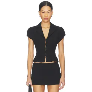 GUIZIO Mollie Cap Sleeve Blazer in Black