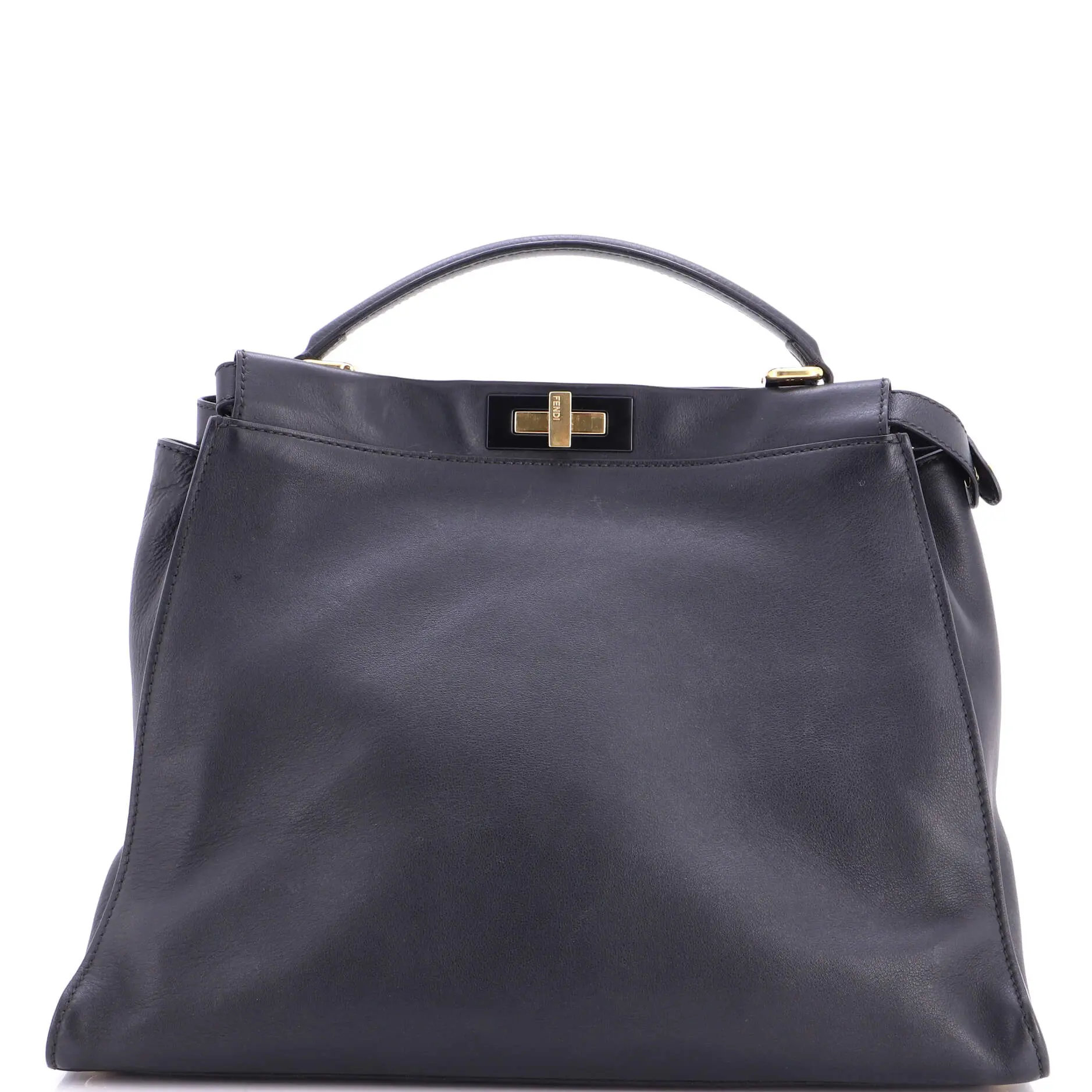 Pre-owned FENDI Leather Top Handle Bags Peekaboo Bag Rigid Large by Rebag