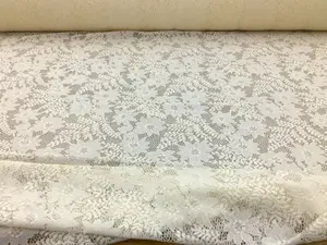 Embroidered Stretch Lace Apparel Fabric Sheer Floral Foliage Ivory SS210