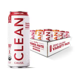 Zero Calorie Organic Sparkling Yerba Mate Variety Pack Beverage Lemon