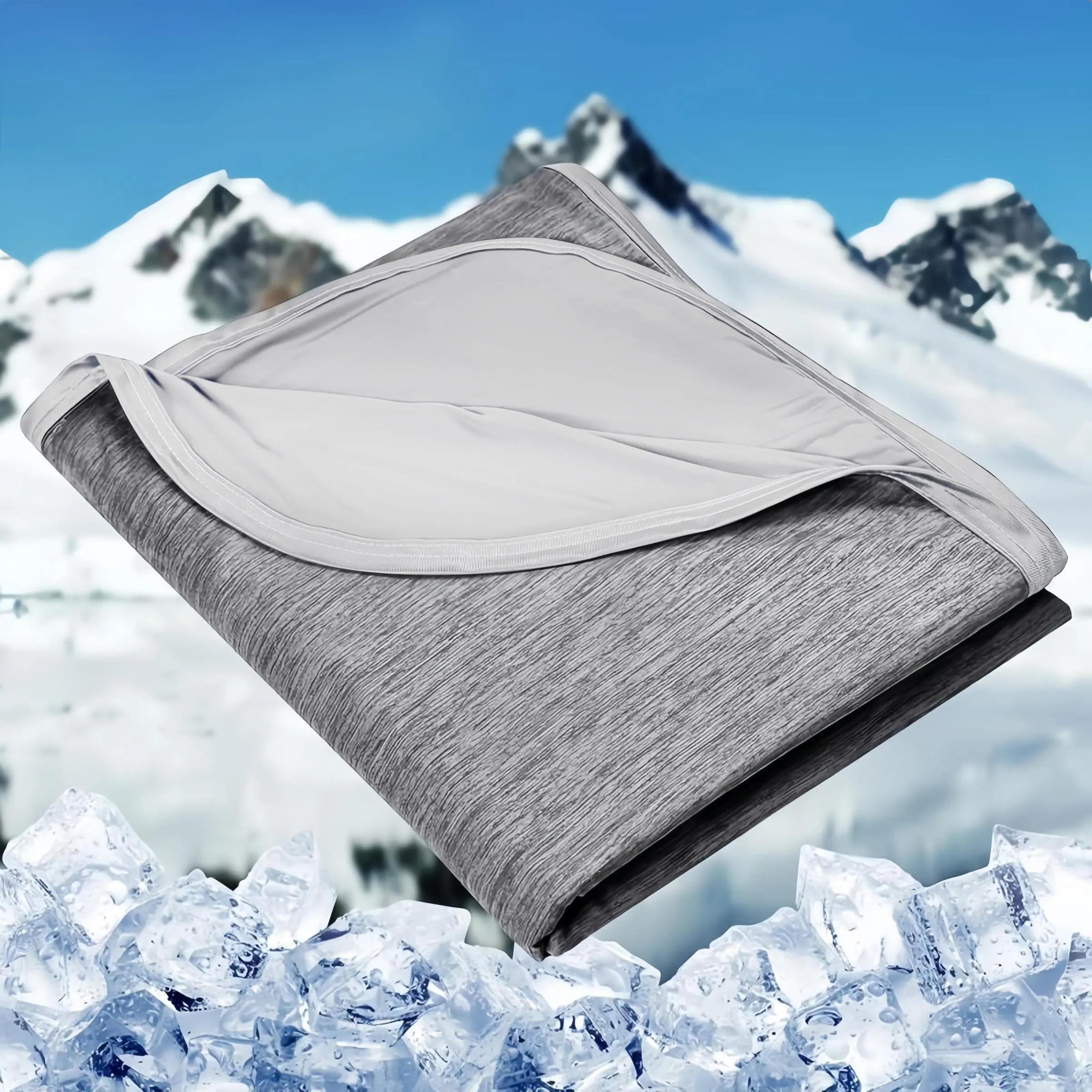 Cooling Blanket, Breathable Soft Comfortable Blanket, Lightweight Ice Blanket for Hot Sleepers & Night Sweats, Summer Cooling Blanket, Bedding Blankets for Home Office Travel, Lightweight Throw Blanket