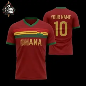 Personalized Name & Number Ghana Red v2 Soccer Jersey 2026 Soccer Shirt - Custom Ghana Jersey for Men Women Youth, Ghanaian Flag Pride Fans Team T-shirt