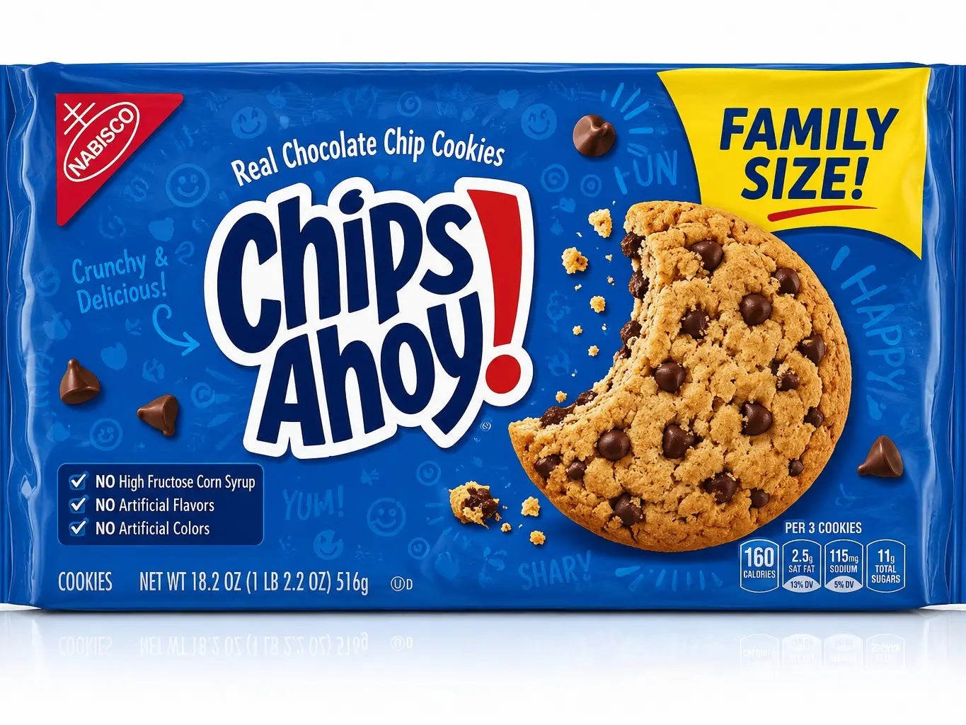 CHIPS AHOY! Original Chocolate Chip Cookies, Family Size, 18.2 oz., 1 Pack
