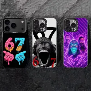 Six Seven 67 Phone Case For iPhone 17,16,15,14,13,12,11 Plus,Pro Max,XS,Colored silver phone case