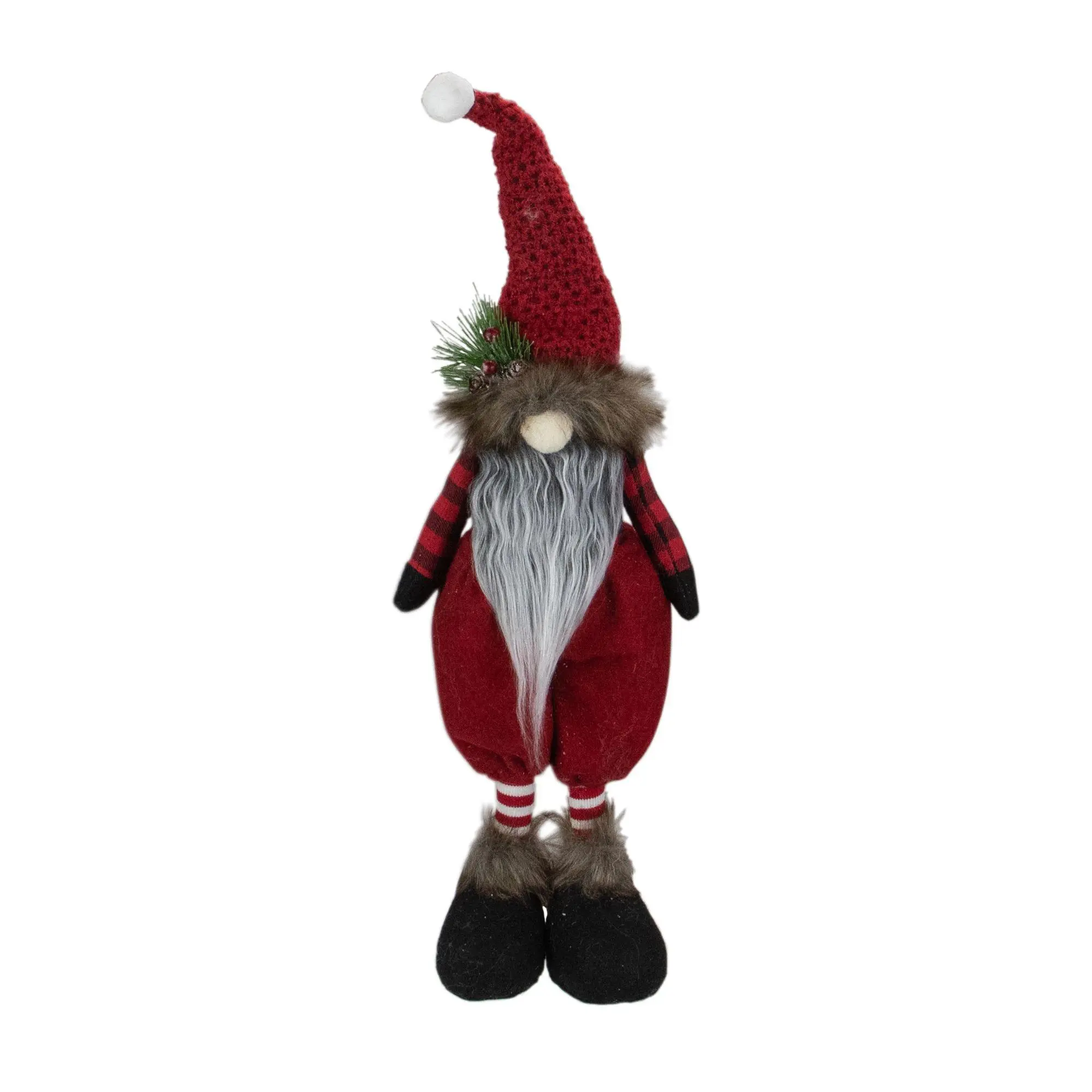 Northlight 17" Red and Black Buffalo Plaid Gnom e Figure