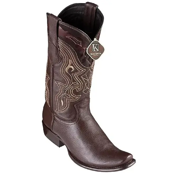 4795107-  King Exotic Boots Men's Dubai Boot Handcrafted Elk Skin Brown