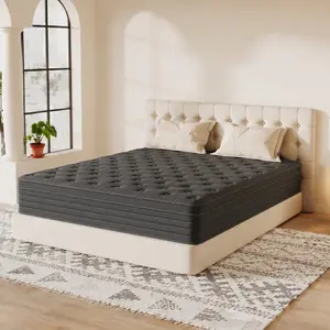 Cloud-Like Hybrid Mattress in a Box | 10/12/14/Twin Full Queen King | Medium Firm Memory Foam with Edge Support & Cooling Gel